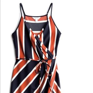 New with tags! 41 Hawthorn dress. Navy and burnt orange stripes.